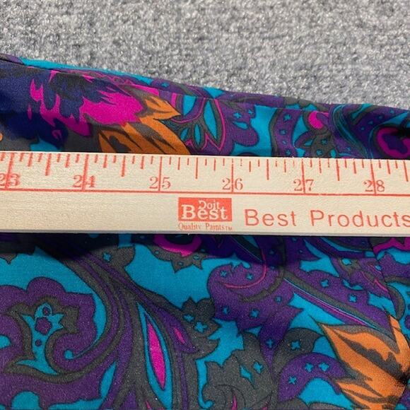 Vintage 80s Victoria Secret Gold Label Turquoise Floral Paisley Robe One Size - Picture 10 of 11